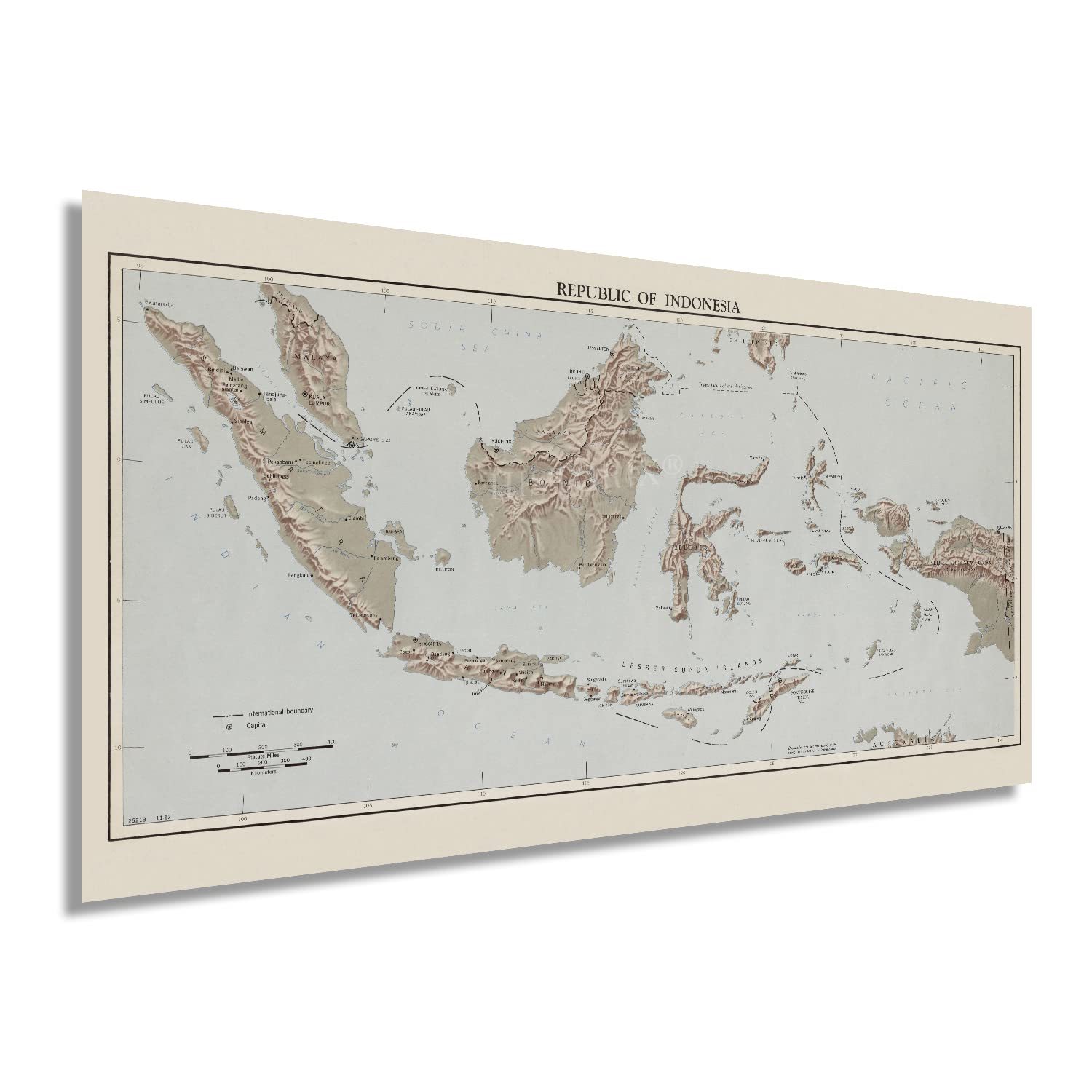 HISTORIX Vintage 1957 Map of Indonesia Poster - 12x24 Inch Vintage Map I... - $37.99+