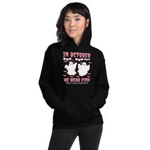 In October We Wear Pink Ghost Witch Breast Cancer Awareness Hoodie - $36.51+