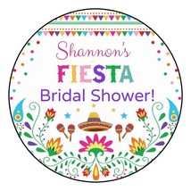 12 Personalized Fiesta Bridal Shower Stickers Labels Tags Favors - £9.50 GBP