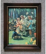 Wood Framed Jesus Children What Happened To Your Hands 19.75x16 Harry An... - $44.99