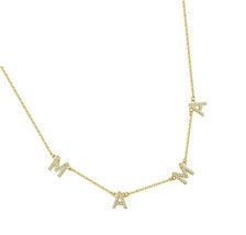 Mama Necklace14K Gold Plated CZ Mother Day Valentines - $95.33