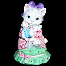Lefton Porcelain Kitty Cat Figurine Musical My Favorite Things 1994 Music Box - £39.95 GBP
