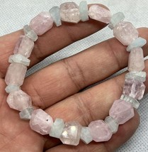 Handmade top quality Aquamarine and pink Morganite beryl facet beading b... - £44.56 GBP
