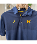 Nike Jumpman University of Michigan Polo Shirt Blue Yellow S - $27.77 CAD