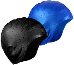 2 Pack Swim Caps Unisex-Adult, Silicone Swimming Cap with 3D Ear Protection - £11.03 GBP