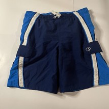 Boys OP Blue Swim Trunks Ocean Pacific Size Medium 8 shorts - £4.68 GBP