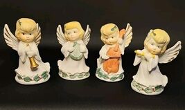 Vintage Set of 4 Porcelain Bisque Musical Christmas Angels Hand Painted ... - $458.25 MXN