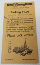 Walt Disney World Parking Receipt August 1983 Cream Lake Buena Vista Florida - £8.75 GBP