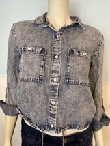 Cloth &amp; Stone by Anthropologie 3/4 Sleeve Short Denim Jacket Size M - £14.94 GBP