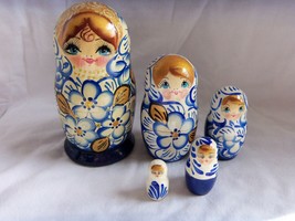 5 Piece Nesting Doll Set 6&quot; Tall Older - £11.81 GBP