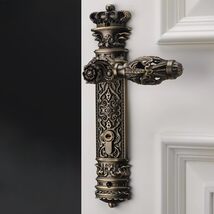 Antique Bronze Door Handle Set, Vintage Zinc Alloy Silent Magnetic Lever... - $479.00