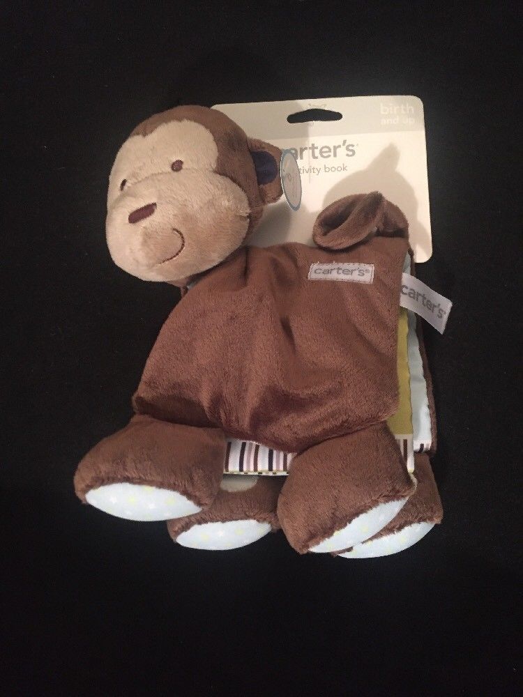 Carters Baby Toy Activity Book Brown Rock Star Monkey Plush Crinkle Squeak - $23.33