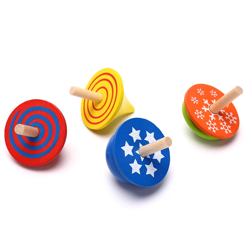 4Pcs Kids Wood Gyro Toys for Children Adult Relief Stress Desktop Spinning Top - £6.65 GBP