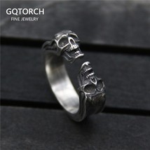 Personality Vintage Jewelry S925Sterling Silver Ring Retro Skull Ring fo... - £44.16 GBP