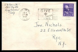 1947 US Cover - Long Beach, California to Rye, New York O17 - £1.57 GBP