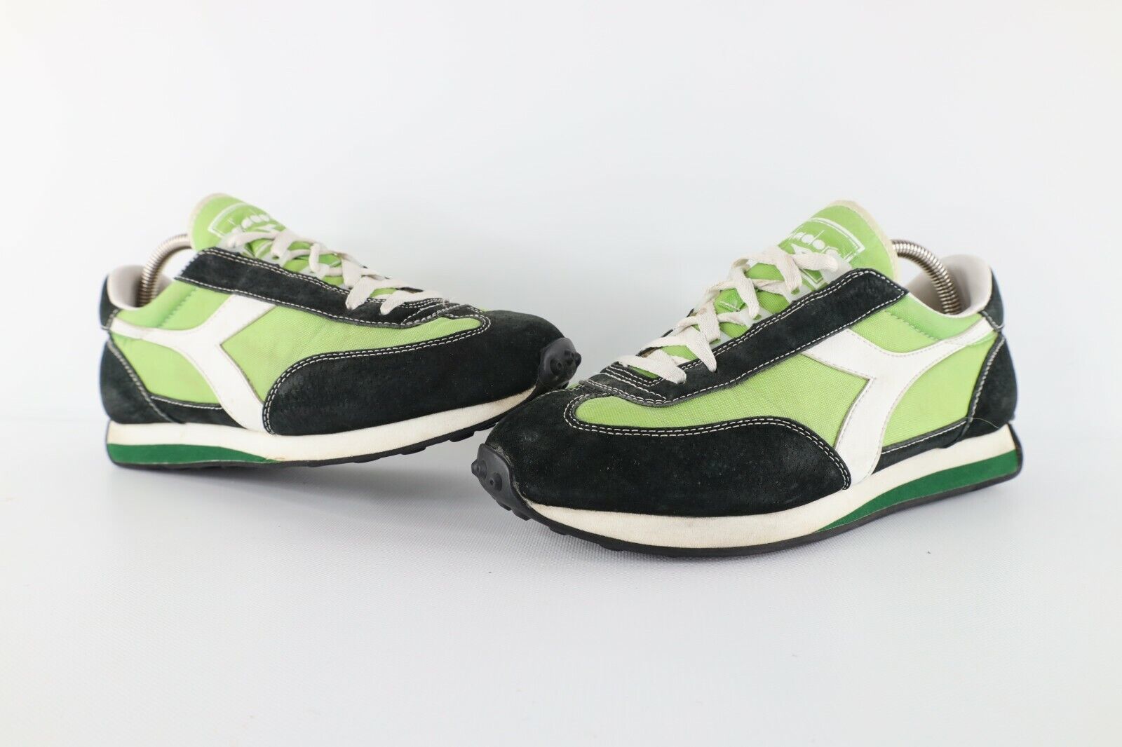 Primary image for Vintage 90s Diadora Mens Size 8 Spell Out Chunky Suede Nylon Shoes Sneakers Lime