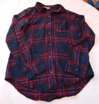 Hollister Women&#39;s Junior&#39;s Size S small long sleeve Button Up Flannel shirt top - £23.73 GBP