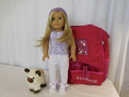 American Girl Doll 2008 Truly Me Blonde Hair Blue Eyes + AG  Carrier + AG Cat + - £76.77 GBP
