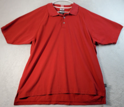 adidas Polo Shirt Mens Size XL Red Cotton Short Sleeve Climalite Logo Co... - $12.98