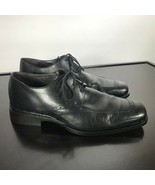 Johnston &amp; Murphy Sz 10 M, Black fancy Apron Toe design Dress Shoes. Men... - $20.79