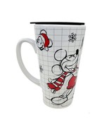 Disney Mickey Mouse Sketchbook White Red Ceramic Tall Travel Mug W/ Lid ... - £13.13 GBP