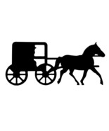 Amish Horse and Buggy Decal Equine Black Silhouette Profile Sticker on a... - $5.00