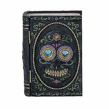 Pacific Giftware PT Day of Dead Skull Face Book Box Resin Figurine Plaque - £27.74 GBP
