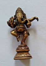 Dancing Ganesh Figurine Statue Handmade Brass Lord Ganesha Figure Sculpt... - $21.03