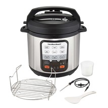 Pressure Cooker Electric 6 Quart Qt Hamilton Beach Pot Small Precision Cook New - £86.53 GBP