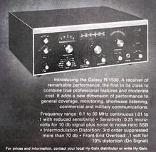 1975 Hy Gain Galaxy R-1530 Radio Receiver Advertisement Electronics DWLL13 - $460.52 MXN