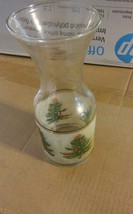 000 Vintage Glass Christmas Tree Holiday Carafe Frosted Sides 8&quot; Tall - £1.57 GBP