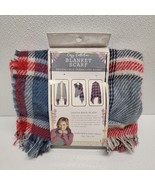 Blanket Scarf Cozy Collection Reversible - Red And Blue Plaid 26&quot; x 78&quot; ... - €10,80 EUR