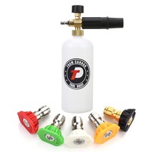 Foam Cannon With 1/4 Inch Quick Connector, 1 Liter, 5 Pressure Washer Nozzle Tip - £26.93 GBP