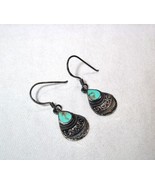 Vintage Sterling Silver BOMA Dangle Turquoise Earrings K543 - £47.34 GBP