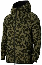 Men&#39;s Nike Tech Fleece AOP Camo Full-Zip Hoodie, CJ5975 222 Multi Sizes Olive/Bl - £78.06 GBP