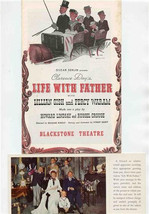 Life With Father Program Flyer &amp; Postcard Blackstone Chicago Lillian Gis... - $31.68