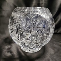 Crystal Rose Bowl Pinwheel Wheat Spinning Star Heavy Hand Cut Brilliant ... - £28.30 GBP