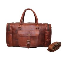 Jaald 18&quot; Leather Duffle Bag Travel Carry-on Luggage overnight Gym weekender bag - £78.95 GBP