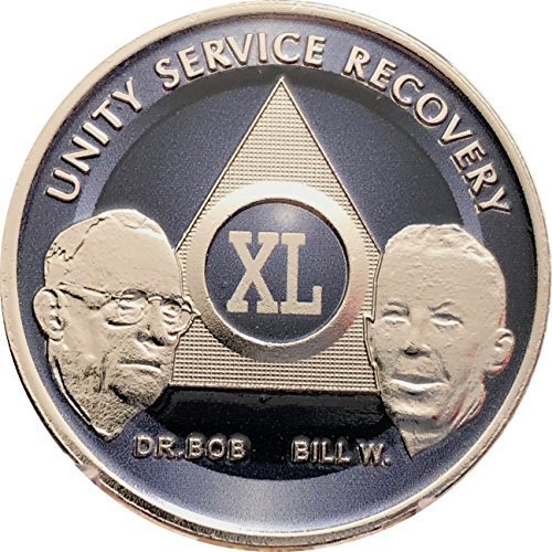 40 Year AA Founders Medallion Titanium Nickel Plated Anniversary Chip XL