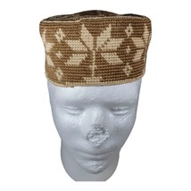 Vintage Woven Star Hand Made Uzbek Tribal Silk Embroidered  Kufi Hat Uni... - $74.79