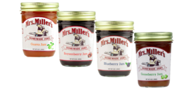 Mrs. Miller&#39;s Jam Assortment, Variety 4-Pack 9 oz. Jars - £27.94 GBP