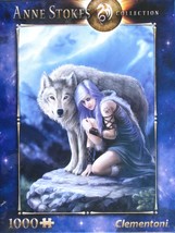 Clemontoni Anne Stokes Protector 1000 pc Jigsaw Puzzle Fantasy Wolf Companion - £14.23 GBP