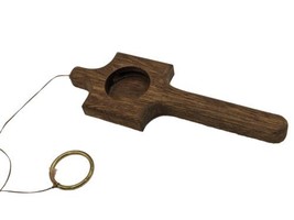 Vintage Hand DEXTERITY GAME Ring And Wooden Paddle 3 Difficulty Levels - $9.75