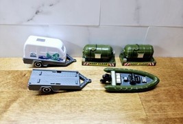 5PC Lot Greenbrier Military Diecast Toys Camper Flatbed Navy Boat Army Tankers - £7.78 GBP