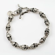 Skull Chain Link Sterling Silver  Bracelet - $483.12