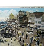 Atlantic City Postcard Boardwalk Alamac Pier New Jersey 1924 James Taffy... - £13.14 GBP