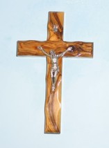 Olive Wood Christian Wall Crucifix Cross Handcrafted in Bethlehem (4.75&quot;) - $7.74