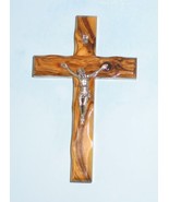 Olive Wood Christian Wall Crucifix Cross Handcrafted in Bethlehem (4.75&quot;) - £6.08 GBP