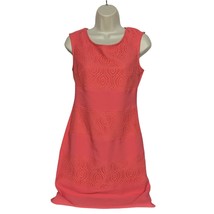 London Style Collection Shift Dress Size 6 Coral Scoop Neck Sleeveless Z... - £23.67 GBP