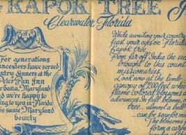 The Kapok Tree Inn Placemat Ad Card &amp; 2 Postcards Clearwater Florida 1960&#39;s  - £32.56 GBP